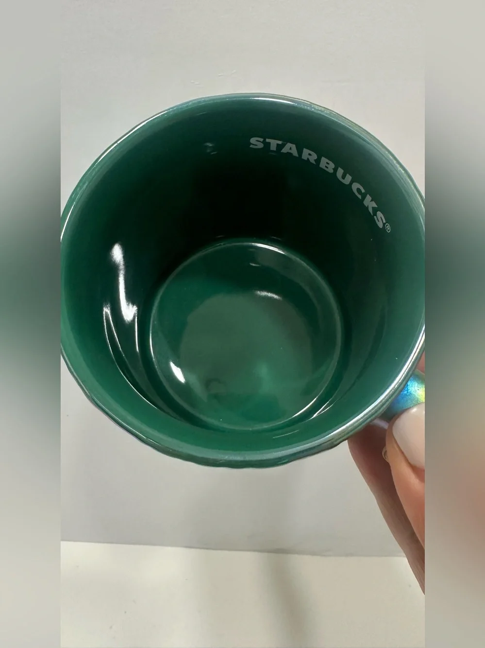 Starbucks Spring Green Siren Mermaid Tail Iridescent  Coffee Mug 14oz 3D cup